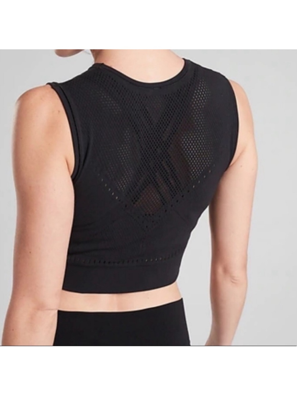 Athleta Pavana Crop Crop Tank Black Sz XXS/XS - Picture 2 of 7